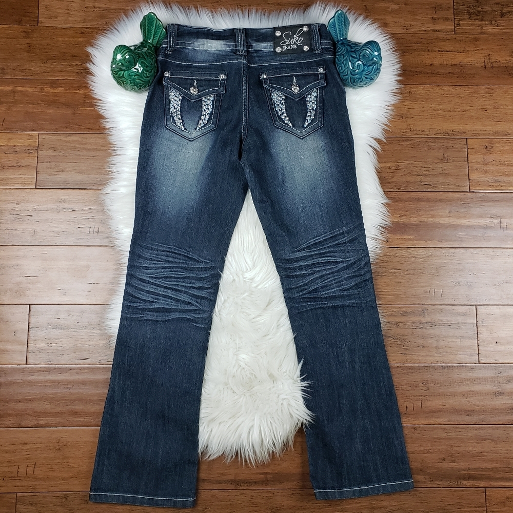 Suko cross design stretch jeans 6